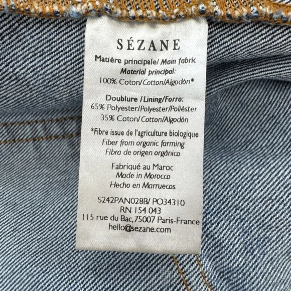 Sezane High Rise Wide Leg Trouser Jeans - Picture 3 of 7